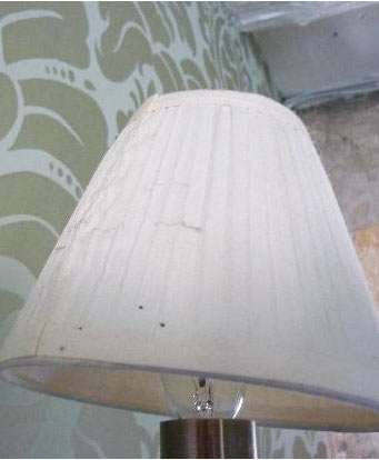 Cleaning a dirty lamp shade