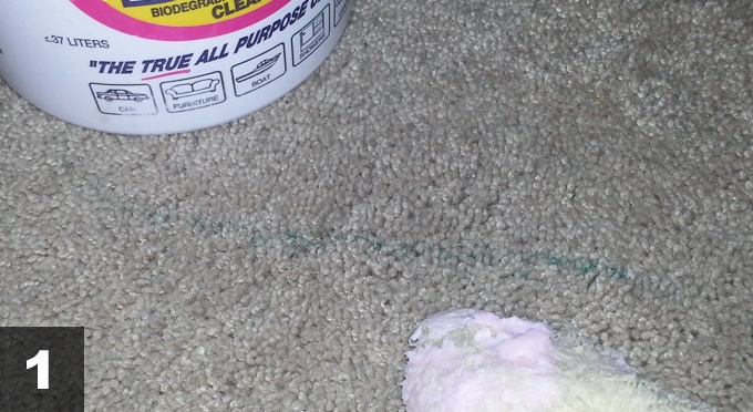 cleaning marker on carpet step 1