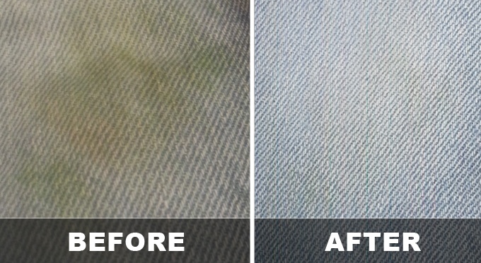grass stain jeans before and after