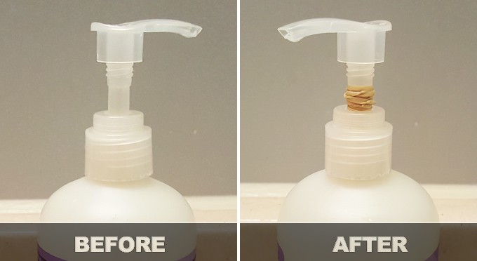 use less hand soap before and after