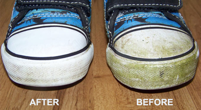 best way to get mud out of white shoes