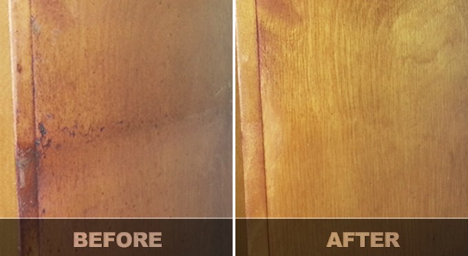 Remove Greasy Buildup From Wood, How To Get Sticky Residue Off Wood Cabinets